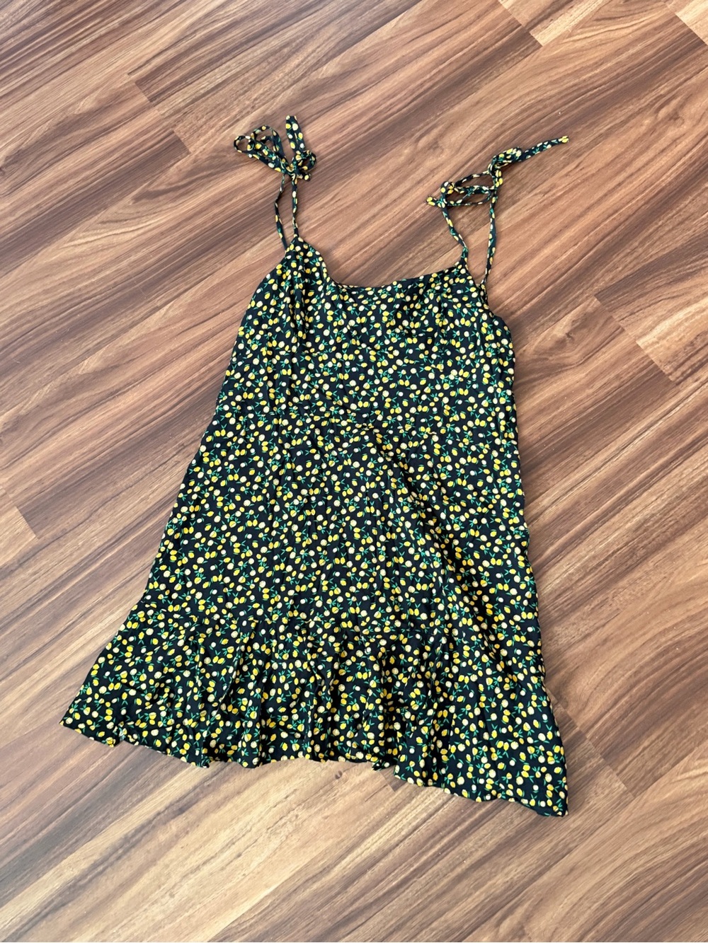 Lemon Print Tie Strap Dress (Wild Fable XXL)